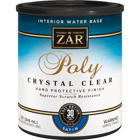 Zar Aqua Satin Water-Based Interior Polyurethane, 1 Qt. 32512